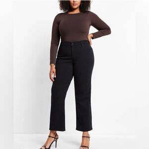 Express Women’s 90s Mid-Rise Ankle Bootcut Jeans, 14 Black,denim stretch cropped